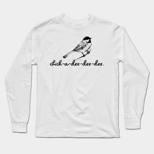 Black-Capped Chickadee Simplistic Line Art Long Sleeve T-Shirt